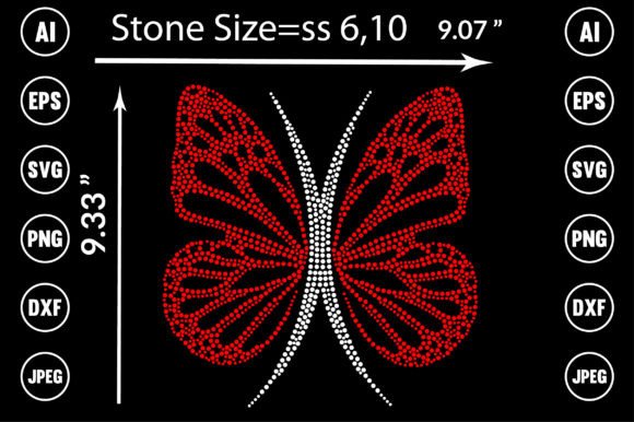 Butterfly Rhinestone Graphics for T-Shirt Designs
