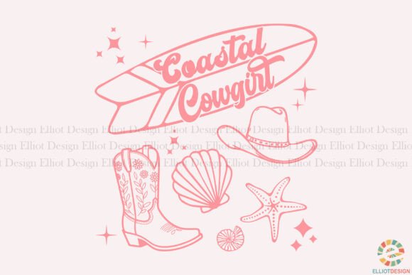 Coastal Cowgirl Graphics for T-Shirt Designs