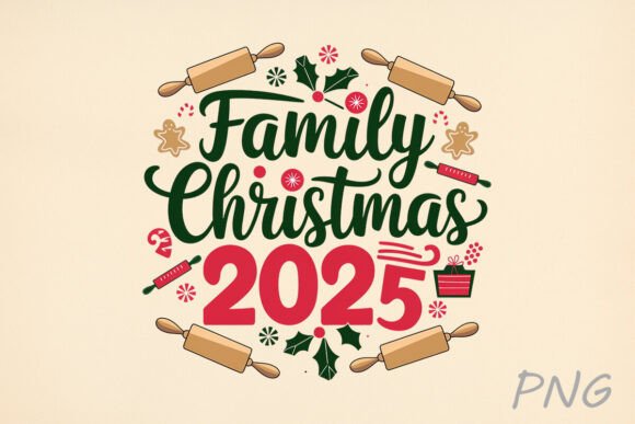 Family Christmas 2025 Sublimation Graphics for T-Shirt Designs