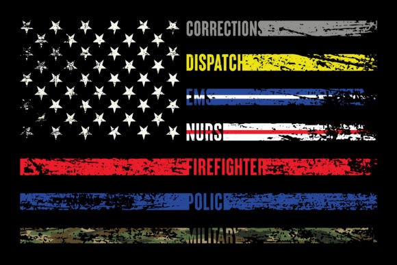 First Responder Flag: Graphics for T-Shirt Designs