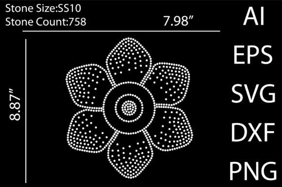 Flower Rhinestone Graphics for T-Shirt Designs