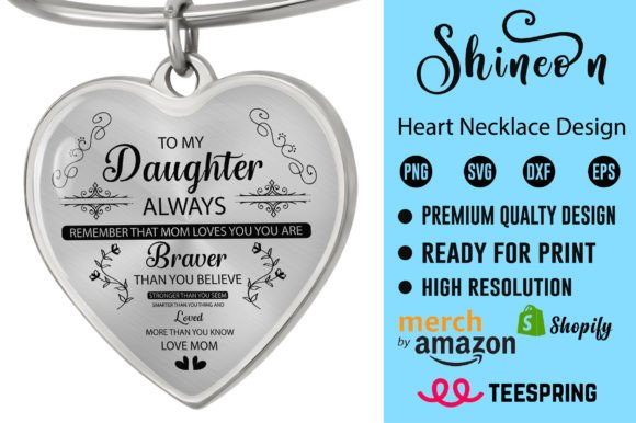 Heart Necklace Graphics for T-Shirt Designs