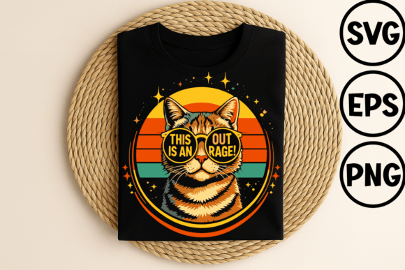 Outrage Cat Graphics for T-Shirt Designs