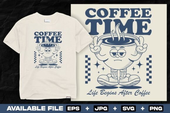 Retro Coffee Graphics for T-Shirt Designs