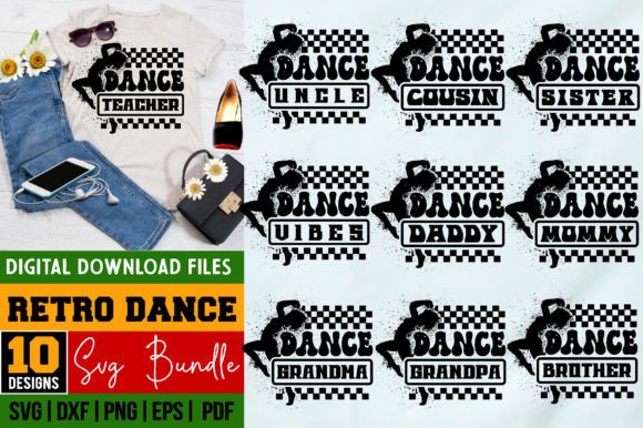 Retro Dance Graphics for T-Shirt Designs