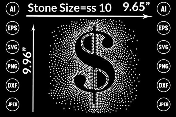 Rhinestone Dollar Sign Graphics for T-Shirt Designs