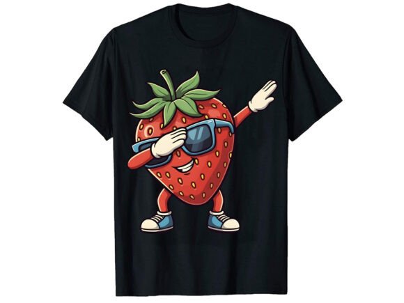 Strawberry Dabbing T-Shirt Design Graphics