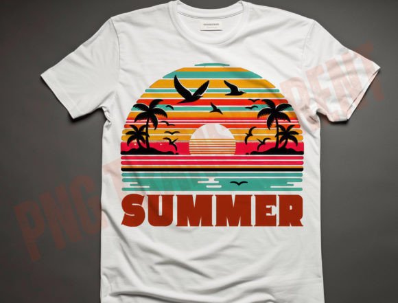 Summer Beach PNG: Graphics for T-Shirt Designs