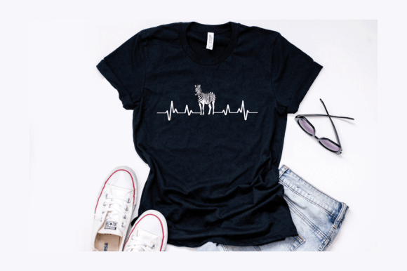 Zebra Heartbeat Graphics for T-Shirt Designs